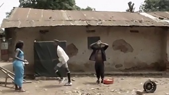 Stor Sort Pik Borer Stram Afrikansk Fisse
