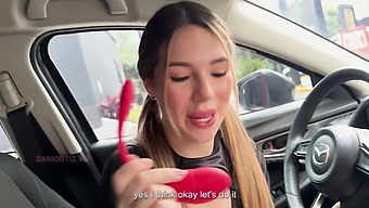 Dani Ortiz'S Big Tits Bounce As She Uses A Vibrator While Driving